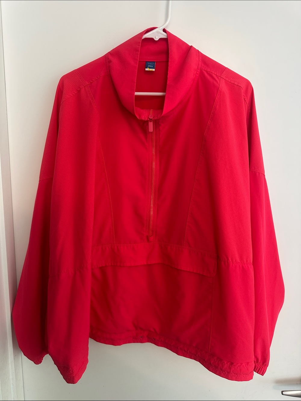 Old Navy Bright Red Half-Zip Windbreaker Jacket
